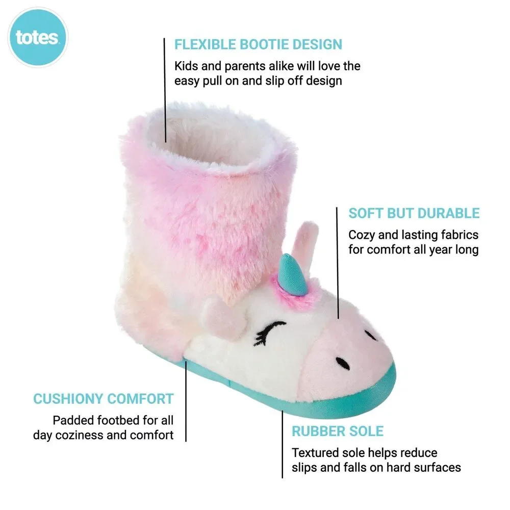 Totes‎ Bootie Slippers, Childrens Unicorn, US 1-13 Unisex Little Kid